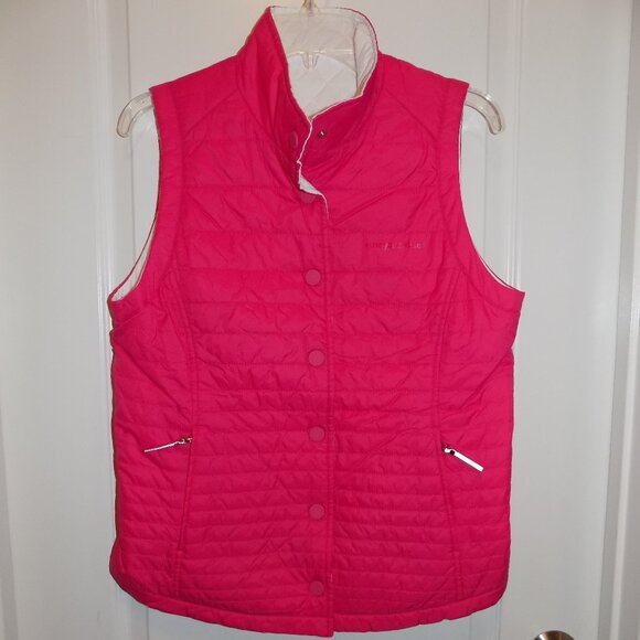 VINEYARD VINES Hot Pink White Reversible Performance Vest Small Quilted Puffer - Picture 2 of 8